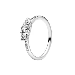Nhẫn Nữ Pandora Clear Three-Stone Ring 196242CZ Màu Bạc