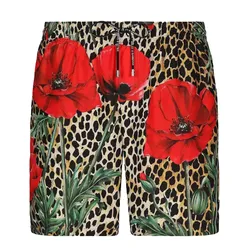 Quần Short Nam Dolce & Gabbana D&G Floral Leopard-Print Swim Shorts M4A13T Phối Màu Size XS