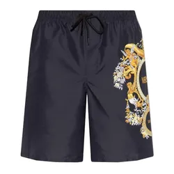 Quần Short Nam Versace Logo-Print Swim Shorts 1001598 Màu Đen Size S