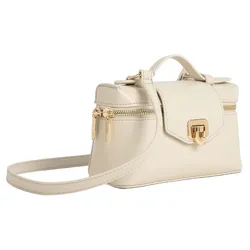 Túi Đeo Chéo Nữ Charles & Keith CNK Arwen Top Handle Bag 50782376 Beige Màu Be