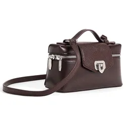 Túi Đeo Chéo Nữ Charles & Keith CNK Arwen Top Handle Bag 50782376 Plum Màu Nâu Đậm