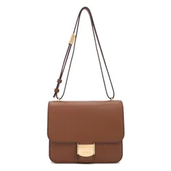 Túi Đeo Chéo Nữ Charles & Keith CNK Violetta Boxy Bag Chocolate 80782358 Màu Nâu