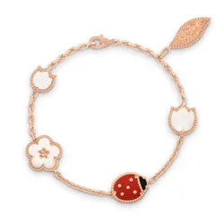 Vòng Đeo Tay Nữ Van Cleef & Arpels Lucky Spring Bracelet 18K Rose Gold Màu Vàng Hồng