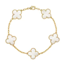 Vòng Đeo Tay Nữ Van Cleef & Arpels Vintage Alhambra Bracelet, 5 Motifs VCARA41800 Màu Vàng Gold
