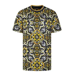 Áo Phông Nam Dolce & Gabbana D&G  Logo Baroque Printed T-Shirt G8KD0T FI7VN HB1MQ Phối Màu