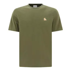Áo Phông Nam Maison Kitsuné Military Green With Chilax Fox Logo Embroidered LM00110KJ0008P384 Tshirt Màu Xanh Rêu Size M