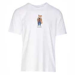 Áo Phông Nam Maison Kitsuné White With Dressed Fox Logo Embroidered LM00111KJ0008P100 Tshirt Màu Trắng Size S