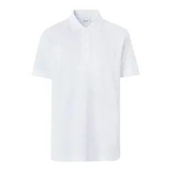 Áo Polo Nam Burberry Letter Graphic Cotton Polo Shirt Màu Trắng Size XS
