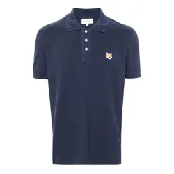 Áo Polo Nam Maison Kitsuné With Bold Fox Head Logo Embroidered LM00208KJ7002P476 Màu Xanh Navy Size M