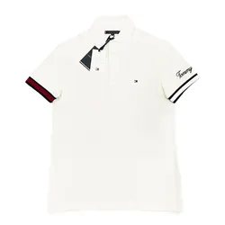 Áo Polo Nam Tommy Hilfiger Flag Logo Cuff Sleeve Polo Shirt Màu Trắng Size L