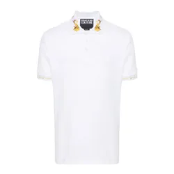 Áo Polo Nam Versace Jeans Couture White With Logo Collar Printed 76GAGT00CJ01TG03 Màu Trắng