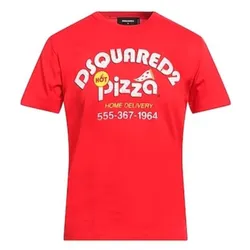 Áo Thun Nam Dsquared2 Men's Pizza TShirt In Red S74GD1055 Màu Đỏ Size M