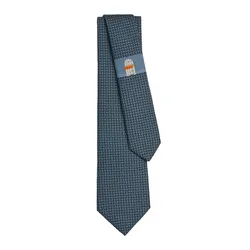 Cà Vạt Nam Hermès Mosaique Du Faubourg Tie Marine / Bleu Grisé / Blanc Màu Xanh