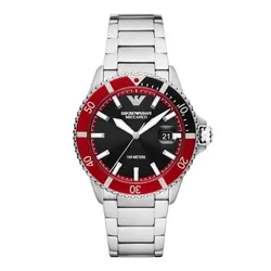 Đồng Hồ Nam Emporio Armani Diver Automatic Stainless Steel Watch AR60074 Màu Bạc