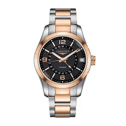 Đồng Hồ Nam Longines Conquest Classic GMT Watch L2.799.5.56.7 Màu Vàng Hồng/Bạc