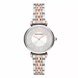 Đồng Hồ Nữ Emporio Armani Gianni T-Bar AR11537 Màu Bạc Vàng Hồng