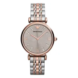 Đồng Hồ Nữ Emporio Armani Gianni T-Bar AR1840 Màu Bạc Vàng Hồng