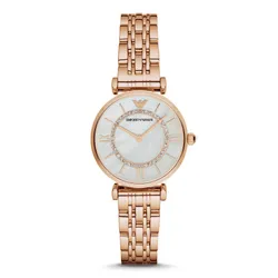 Đồng Hồ Nữ Emporio Armani Women's Rose Gold-Tone Stainless Steel Watch AR1909 Màu Vàng Hồng