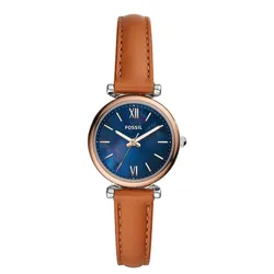 Đồng Hồ Nữ Fossil Carlie Mini Leather Watch ES4701 Màu Nâu/Xanh