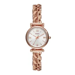 Đồng Hồ Nữ Fossil Carlie Rose Gold-Tone Stainless Steel Watch ES5330 Màu Vàng Hồng