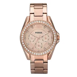 Đồng Hồ Nữ Fossil Riley Multifunction Rose Gold-Tone Stainless Steel Watch ES2811 Màu Vàng Hồng