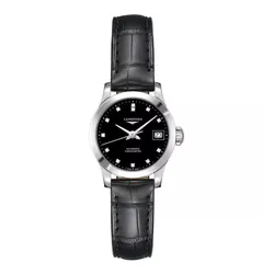 Đồng Hồ Nữ Longines Record L2.320.4.57.2 Watch 26mm Màu Đen