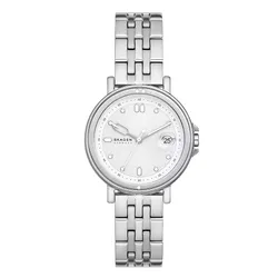 Đồng Hồ Nữ Skagen Signatur Lille Sport Three-Hand Date Silver Stainless Steel Bracelet Watch SKW3134 Màu Bạc