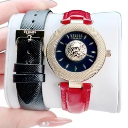 Đồng Hồ Nữ Versace Versus Wristwatch Brick Lane VSP645321 Leather Màu Đỏ Vàng