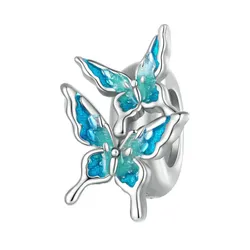 Hạt Vòng Charm Nữ Lili Jewelry Đính Đá CZ Daniela LILI_087087 Màu Bạc Phối Xanh Dương