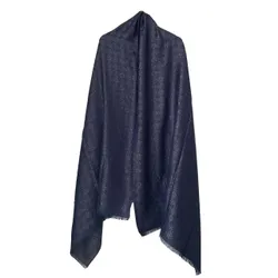 Khăn Quàng Cổ Tory Burch Jacquard Scarf Màu Xanh Navy