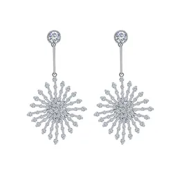 Khuyên Tai Nữ Kya Jewel Snowflake Sparkle E286 Màu Bạc