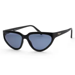 Kính Mát Nữ Salvatore Ferragamo Fashion 60mm Black Sunglasses SF1017S-001 Màu Xanh Đen