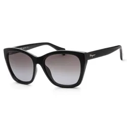 Kính Mát Nữ Salvatore Ferragamo SF957S-001 Fashion 56mm Black Sunglasses Màu Đen