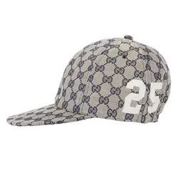 Mũ Gucci GG Logo And Patch 25 Gucci Hat Màu Be Phối Xanh Size S