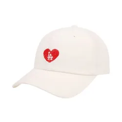 Mũ MLB Heart Front Logo Unstructured Ball Cap LA Dodgers 32CPUB111-07I Màu Trắng