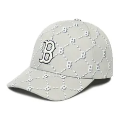 Mũ MLB Monogram Diamond Structure Ball Cap Boston 3ACPM032N-43GRS Màu Xám