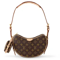 Set Túi Đeo Vai Nữ Louis Vuitton LV MM Croissant Bag M46828 Màu Nâu Đen
