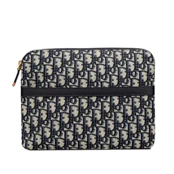 Túi Cầm Tay Dior Blue Dior Oblique Jacquard Màu Xanh/Đen/Be