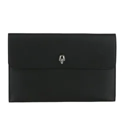 Túi Cầm Tay Nam Alexander Mcqueen Envelope Leather Pouch Black Màu Đen