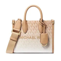 Túi Đeo Chéo Nữ Michael Kors MK Mirella Extra-Small Ombré Logo Crossbody Bag Màu Nâu