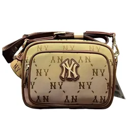 Túi Đeo Chéo Nữ MLB Monogram Jacquard New York Yankees 7ACRMDA4- 50BGS Màu Nâu Be