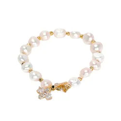 Vòng Đeo Tay Nữ Kya Jewel Golden Bee Pearl PB2 Màu Vàng/Trắng
