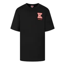 Áo Phông Nam Kenzo Black With Logo Patch Embroidered FD65TS1314SY 99J Tshirt Màu Đen Size XS