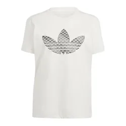 Áo Phông Nữ Adidas Trefoil Monogram Infill Tshirt IJ7067 Màu Trắng Ngà Size S