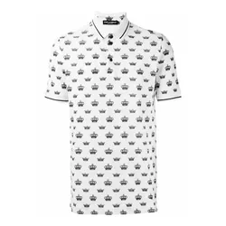 Áo Polo Nam Dolce & Gabbana D&G Crown Polo Shirt G8GH1T Màu Trắng Họa Tiết Size 44