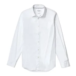 Áo Sơ Mi Nam Lacoste Men's Slim Fit Stretch Cotton Poplin Shirt CH5366 001 Màu Trắng Size 41
