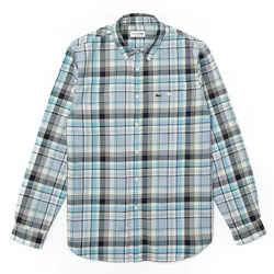 Áo Sơ Mi Nam Lacoste Regular Fit Checkered Madras Cotton Shirt CH7655 QJJ Phối Màu Size 39