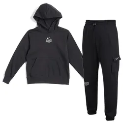 Bộ Thể Thao Nữ Nike Sportswear Swoosh Pullover Long Sleeves Hoodie Black DJ6948-100/DN4845-010 Màu Đen Size S