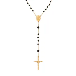 Dây Chuyền Nữ Dolce & Gabbana D&G Gold Rosary Necklace Màu Vàng Đen