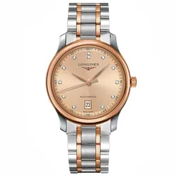 Đồng Hồ Nam Longines Master Diamond Rose Gold Date L2.628.5.99.7 Màu Vàng Bạc